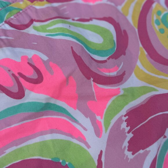 Lilly Pulitzer Buttercup Scallop Hem Shorts Pink Multi Print Size 6 - Picture 3 of 5